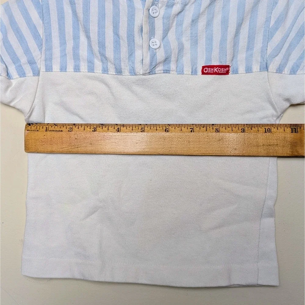 Vintage Oshkosh Baby B'Gosh Pastel Stripe Henley 90s Shirt Infant Size 24 Months